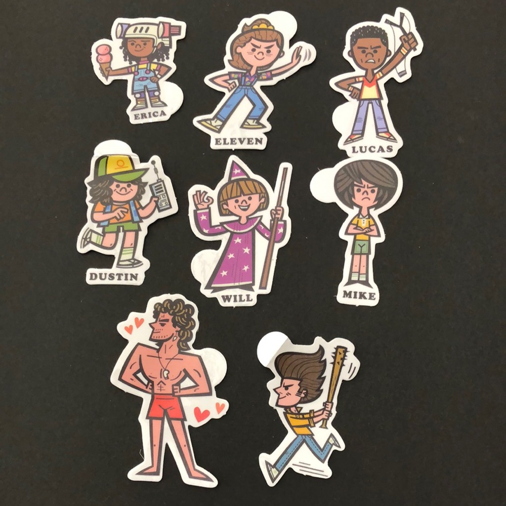 Stranger Things Decals Set of Eight 8 Stickers